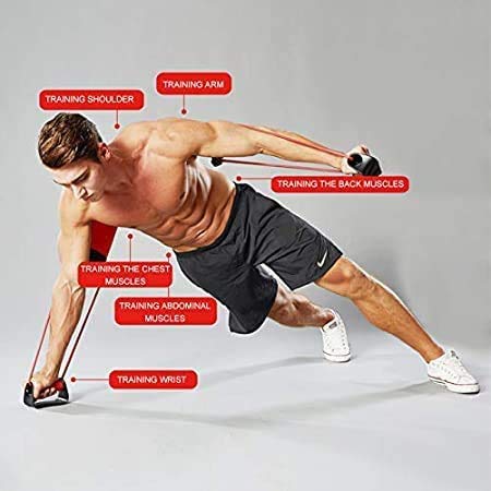 metaball Stable Push Up Bars Resistance Band Power Push Up Plus with 24 Resistance Levels Training Back, Shoulder, Chest and Arm Muscles Equipment