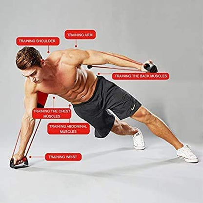 metaball Stable Push Up Bars Resistance Band Power Push Up Plus with 24 Resistance Levels Training Back, Shoulder, Chest and Arm Muscles Equipment
