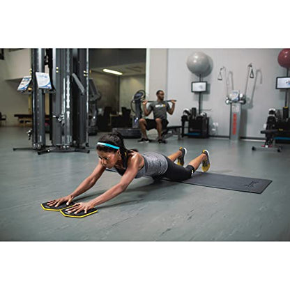 SKLZ Slidez Dual-Sided Exercise Glider Discs for Core Stability Exercises for Hands & Feet, Standard Use,Yellow - style: Standard