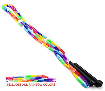 K-Roo Sports Rainbow Jump Rope with Plastic Beaded Segmentation, 7-Foot - color: Multicolor