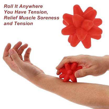 VOCOSTE Silicone Massage Ball, Fascia Massage Ball Tool for Trigger Point Pain Release, Foot Acupoint Trigger, Myofascial Massager for Exercise, Red - color: Red