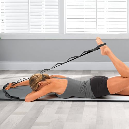 Stretching Strap Yoga Strap Physical Therapy for Home Workout, Exercise, Pilates and Gymnastics, 10 Loops Non-Elastic Stretch Bands with Aesthetic Packaging for Women Men