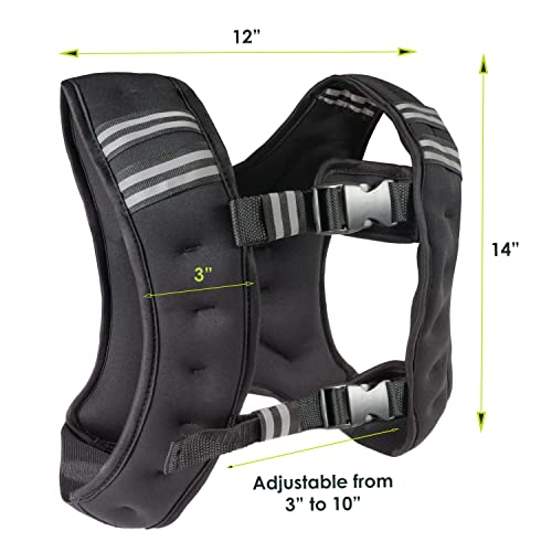 ProsourceFit Exercise Weighted Training Vest - Black - size: 6 lb