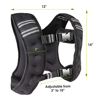 ProsourceFit Exercise Weighted Training Vest - Black - size: 6 lb