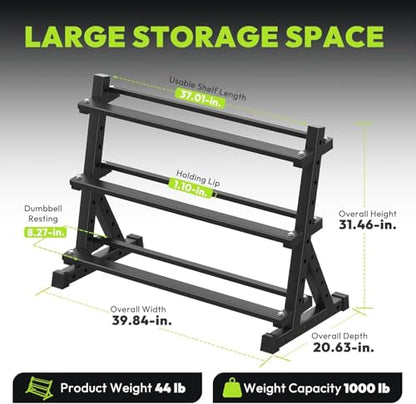 HANDBODE Hex Dumbbell Set with Rack, 300-840 lb Rubber Coated Fixed Weights Sets with Heavy Duty Storage Stand, Hexagon Shape, Multiple Weight Options Home Gym Equipment for Strength Training - style: 360 lb Set (5-40 lb) with Rack