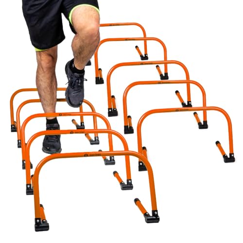 Body Sport Adjustable Athletic Speed Training Hurdles, Jumping & Speed Training Fitness Equipment, Hurdles for Track & Field, Basketball, Soccer & More