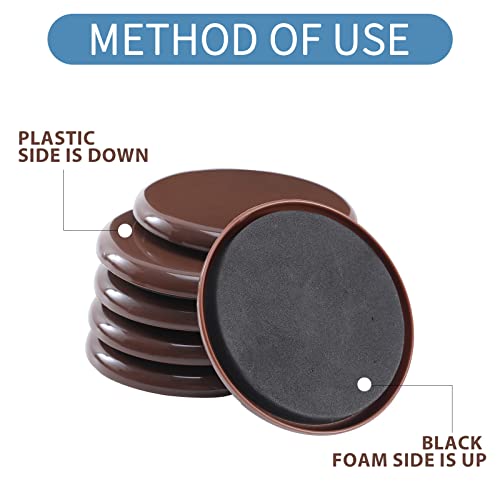 Furniture Sliders for Carpet,8 Pack 3 1/2" Reusable Furniture Moving Pads,Heavy-Duty Furniture Movers Sliders - Reusable Sliders for Furniture,Move Any Item Easy and Quickly!