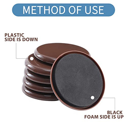 Furniture Sliders for Carpet,8 Pack 3 1/2" Reusable Furniture Moving Pads,Heavy-Duty Furniture Movers Sliders - Reusable Sliders for Furniture,Move Any Item Easy and Quickly!