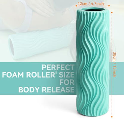 SUBCULTURE Pick Foam Roller - Medium Density Deep Tissue Massager for Muscle Massage and Myofascial Wave Textured Release, Back Roller for Pain Relief & Stretching