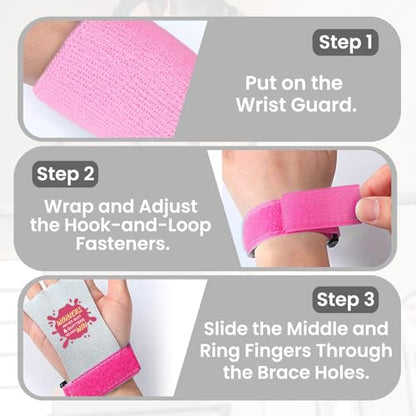 Amrta Gymnastics Grips with Wristbands for Girls 2 Pair - color: Pony&Winner, size: Medium