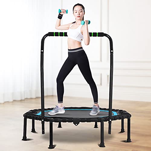 Replacement Trampoline Pad Outdoor Fitness Mute Foldable Trampoline with Armrests Mini Exercise Rebounder for Adults Indoor/Garden Workout Equipment,Maximum Load 200Kg,Diameter 40In