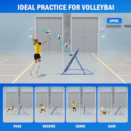 Soccer Baseball Rebounder Net, Soccer Goal Net, Volleyball Softball Rebound Pitchback Net Quick-Switch Angle Training for Control, Passing Practice, Bounce Back Rebounder Goals Gifts Trainer Equipment - size: 5FTx4FT