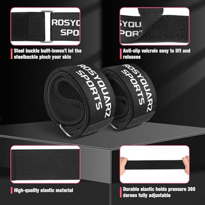 Booty Bands for Working Out, Blood Flow Restriction Bands for Women/Men, Adjustable Velcro Occlusion Resistance Bands BFR Training Bands for Glutes & Hip Building 2 Pack