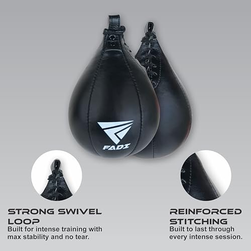 Leather Speed Bag – Boxing Training Punching Ball with Heavy-Duty Hanging Swivel for MMA, Muay Thai, Fitness, and Stress Relief