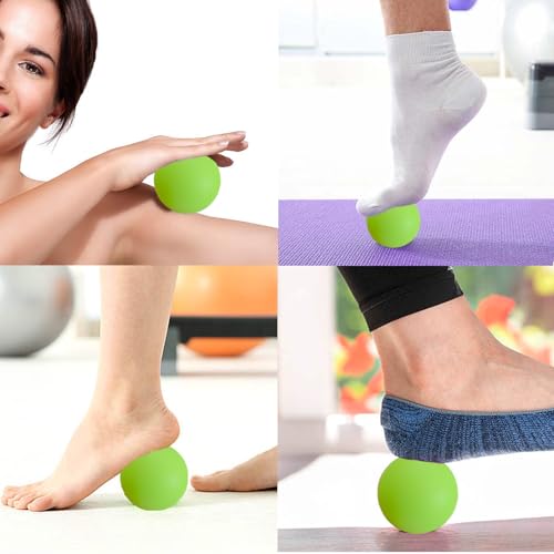 2 Piece Different Density- Foot Hand Deep Tissue Massage Ball for Trigger Point Therapy, Myofascial Release Balls for Feet, Jaw, Back, Plantar Fasciitis, Tight Muscles Massage Tool - color: 1.8" Bluegreen