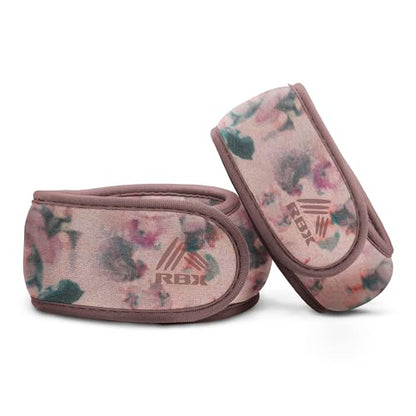 RBX Wrist & Ankle Weights Set (2LB Pair/1LB Each), Adjustable Comfort Fit for Training & Toning - color: Rose Gold