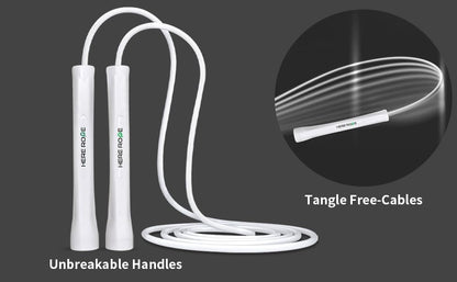 Adjustable Jump Rope – 5mm PVC Skipping Rope with Unbreakable Handles, Non-Kinking, Includes 1 Spare Rope for Indoor & Outdoor Fitness Training for Men, Women