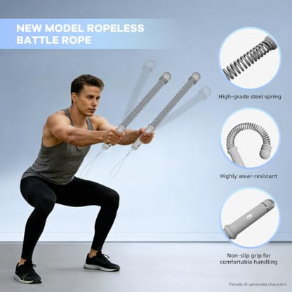 Cordless Battle Ropes with Adjustable Resistance Springs