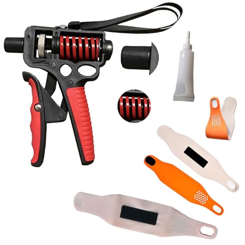 Adjustable Grip Strengthener 11-360 LBS, Forearm Strengthener Trainer with Wrist Guards, Lubricant & Storage Cord, Heavy-Duty Hand Grip Exerciser for Gym, Home Workout, Muscle Training & Injury Recovery