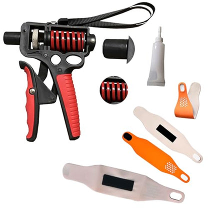 Adjustable Grip Strengthener 11-360 LBS, Forearm Strengthener Trainer with Wrist Guards, Lubricant & Storage Cord, Heavy-Duty Hand Grip Exerciser for Gym, Home Workout, Muscle Training & Injury Recovery
