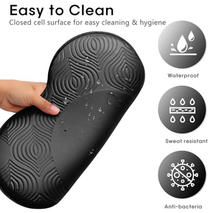 2 Pack Yoga Knee Pads Mat Set - Extra Thick Foam Kneeling Pad Cushion for Knees, Elbows, Wrists, Head - Yoga Essentials for Women Men, Non-Slip Pilates, Meditation, Floor Workouts