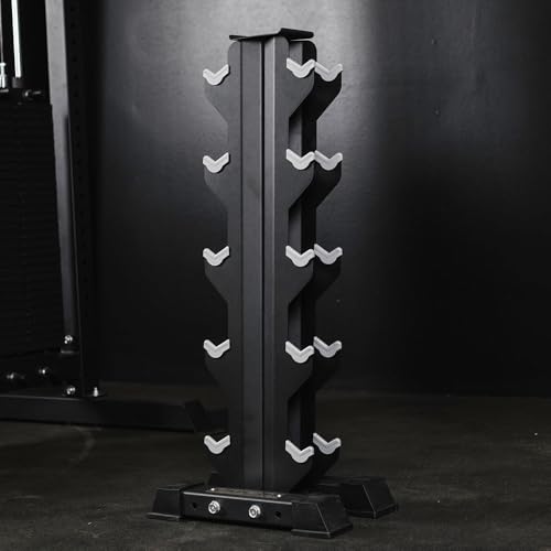 Titan Fitness Vertical Dumbbell Rack, A-Frame Configuration Protective Bumper Cradles, Home Gym Accessories