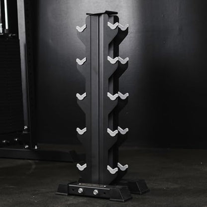 Titan Fitness Vertical Dumbbell Rack, A-Frame Configuration Protective Bumper Cradles, Home Gym Accessories