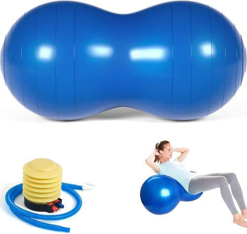 Peanut Ball for Kids Therapy, 90x45cm Anti-Burst Exercise Ball with Pump, Gym Quality Fitness for Yoga, Physical, Child Training, Women, Men
