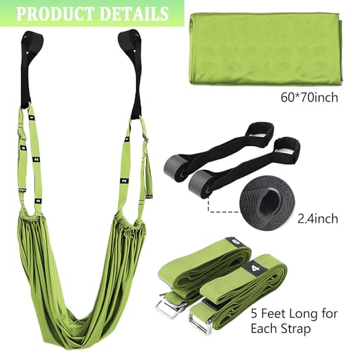 Leg Stretcher Strap, Adjustable Door Flexibility Trainer - color: Green