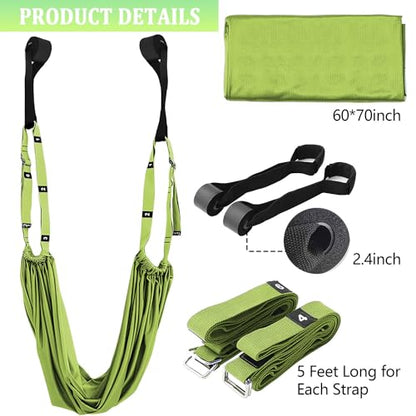 Leg Stretcher Strap, Adjustable Door Flexibility Trainer - color: Green
