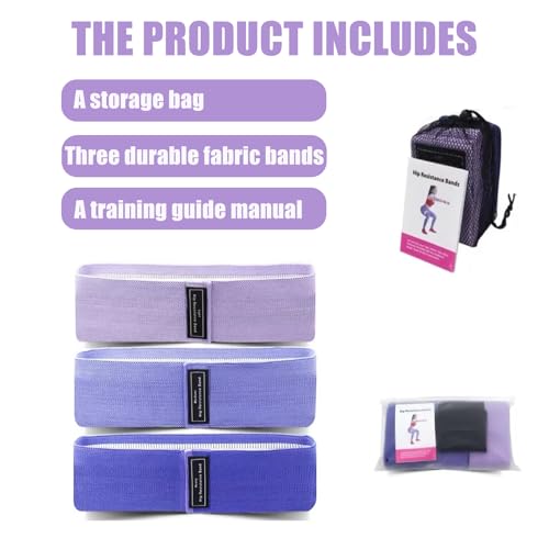 Resistance Bands Set, Exercise Bands with Non-Slip Design, 3 Levels Workout Bands for Women and Men, Booty Bands for Home Fitness, Yoga, Pilates