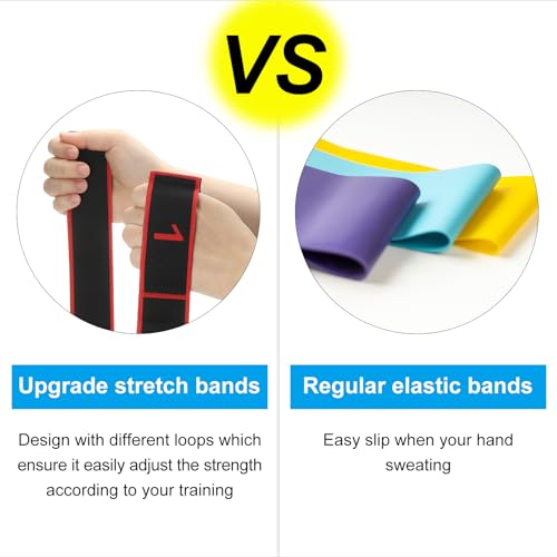 PATIKIL Exercise Bands, Yoga Stretching Strap Latin Elastic Bands for Physical Dance Stretch Pilates Resistance Bands - color: Purple