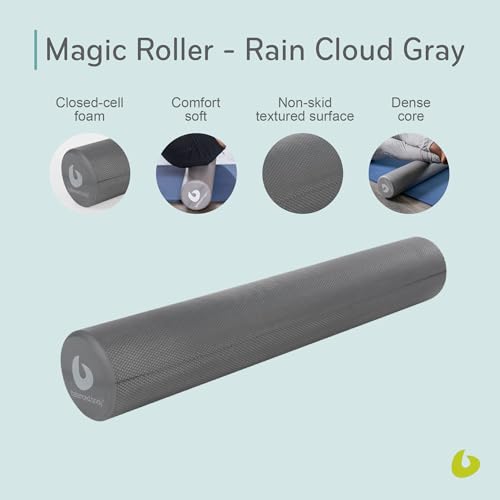 Balanced Body Magic Roller, Muscle-Release Roller, Muscle Roller for Post-Pilates Workout or Physical Therapy, Stretching Tool, Rain Cloud Gray - color: Rain Cloud Gray