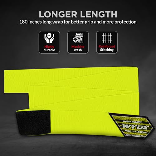 WYOX Gel Boxing Hand Wraps for Men Women – Elasticated Padded Long Wrist Straps Cotton & Nylon Blend for Muay Thai MMA, Kickboxing, BJJ Combat Sports Training