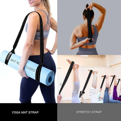 [MAT NOT Included] Yoga Mat Sling, Yoga Mat Straps for Carrying, Easy-Cinch Yoga Mat Holder Strap - color: #1-black