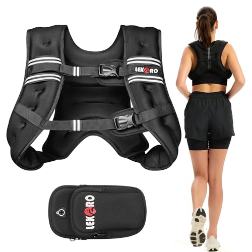Weighted Vest for Men Women, No-Bounce 6LB 8LB 12LB 16LB 20LB 25LB 30LB Weights Vest with Adjustable Buckles & Reflective Stripes | Weight Vest for Walking Running Hiking Workout - color: 20lbs