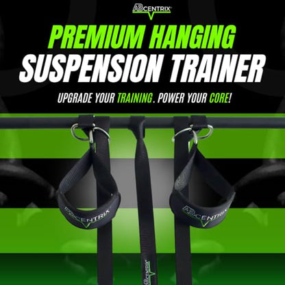 AbSling 2.0 – Premium Hanging Suspension Trainer for Core & Upper Body Strength Training | Heavy-Duty Gym-Grade Ab Slings for Hanging Leg Raises, Abdominal Workouts & Six-Pack Sculpting | Cutting-Edge Two-Pulley Training System Makes Strengthening Easier