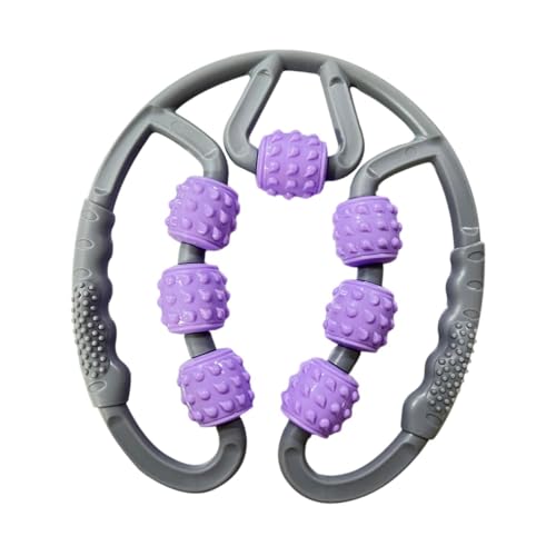 Portable Muscle Roller for Legs 7 Wheel Design for Thighs and Calf Treatment, Gray Purple - color: Gray Purple