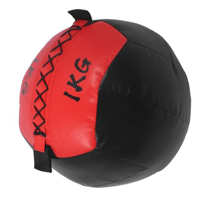 Sturdy Workout Wall Ball with Textured Surface for Easy Grip for Multifunctional Fitness Training, Builds Power, 2.2lb 1KG PU Leather Weighted Wall Ball