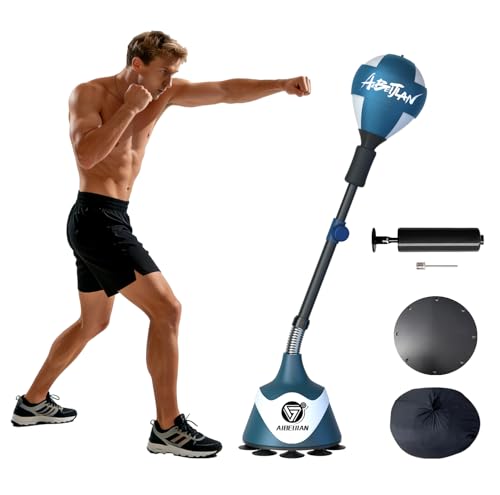 Freestanding Reflex Boxing Bag,Punching Bag with Stand,Height Adjustable,Speed Punching Ball for Adults Kids,Boxing Equipment for Home Gym - color: Green