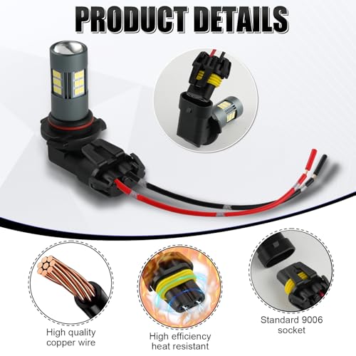 iBrightstar Nylon 9005 9006 9012 9145 H10 Female Adapter Wiring Harness Sockets Wire for Headlights Fog Lights - size: 9005/9006, style: Female Socket(Nylon)