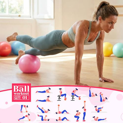 Sotiff 20 Pcs Small Exercise Pilates Ball Bulk 9 Inch Mini Yoga Ball Anti Burst and Slip for Stability Fitness Physical Therapy Stretching & Core Workout at Home Gym Class