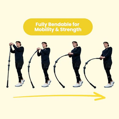 BendyBar Flexible Weighted Resistance Bar to Improve Joint Mobility, Core Strength & Balance, Adjustable Height - size: LITE