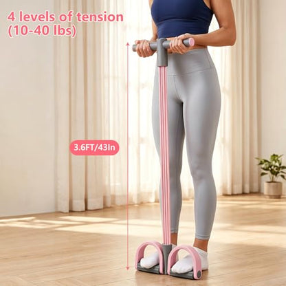 Pedal Resistance Band with Handle,4/6/8 Resistance Levels Elastic Pull Rope, Portable Fitness Bands for Leg Butt Training, Home Gym, Yoga, Pilates