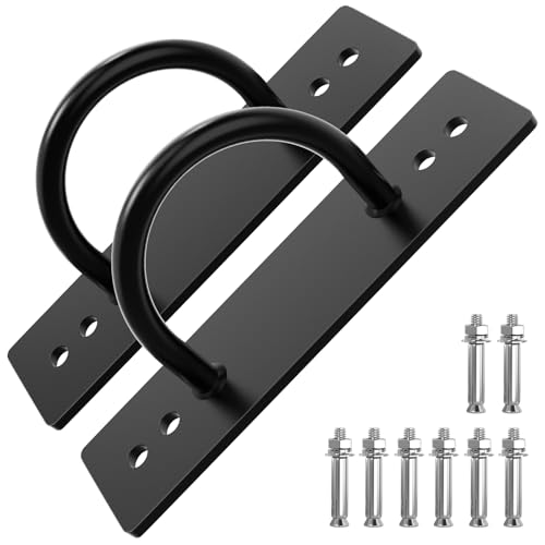 Battle Rope Anchor, Wall Ceiling Mount Bracket for Suspension Strap, Body Weight Strength Training Systems, Heavy Duty Hammock Hanging Kit for Battle Rope, Yoga and Gymnastic Rings,Boxing Equipment - size: 2 PACK