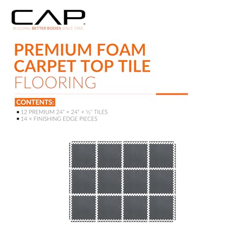 CAP Barbell Interlocking EVA Foam Carpet Puzzle Mat Floor Tiles - 24" x 24" x 1/2" | Multiple Color Options