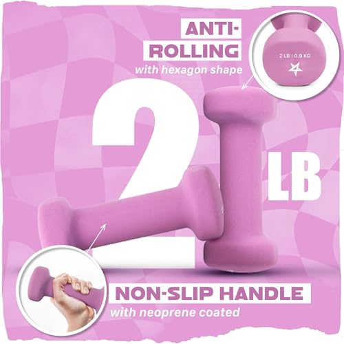 Yes4All Combo Wrist & Ankle Weights 3Lbs Pair (1.5lbs x2) + Dumbbell Neoprene 4Lbs Pair (2lbs x2) - Purple
