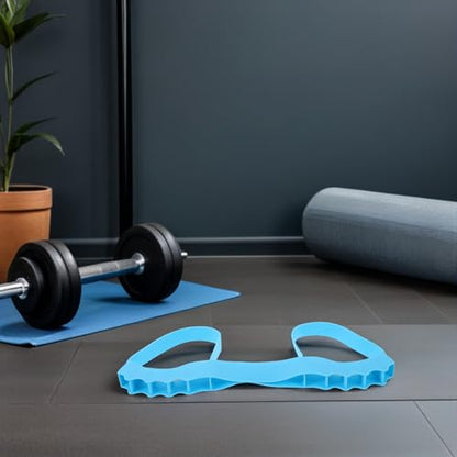 Multifunctional Gym Elastic Resistance Band for Hip and Leg Workouts, Blue Fabric Toe Separator Training Band for Foot Stretching and Toe Mobility, 1pcs Fitness Strap for Home