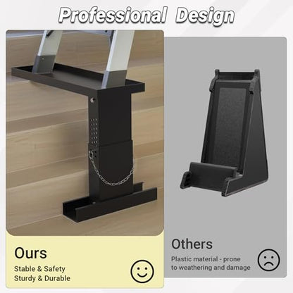 Ladder Extender for Stairs, Heavy-Duty Ladder Levelers for Extension Ladders, Non-Slip Design, 10.2"- 16.5" Adjustable Height, 20"L x 7.5"W Platform for Extension/Straight/Telescopic Ladders