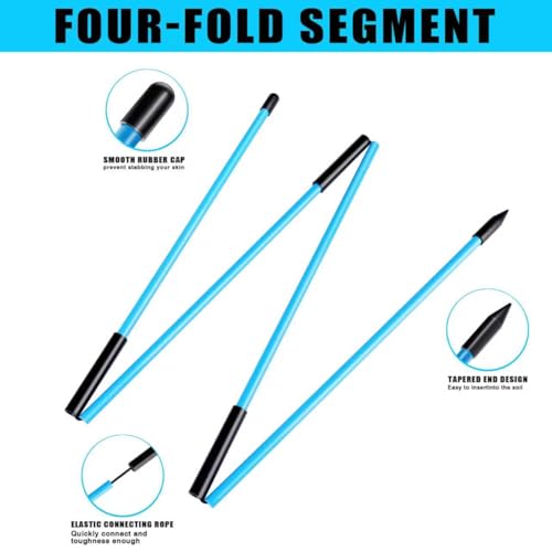 CHAMPKEY Premium Foldable 40" Golf Alignment Sticks 4 Pack - Posture Correction and Shot Accuracy Golf Training Aid - color: Red